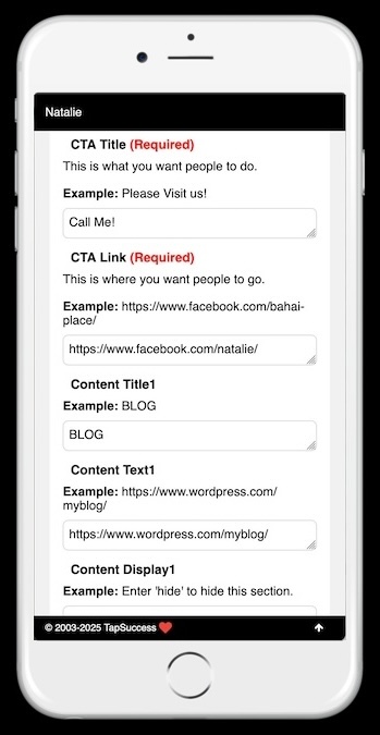 Picha halisi ya ukurasa wa Msimamizi wa Wasifu. Jaza fomu tu na ubofye 'Sasisha na Uhifadhi'